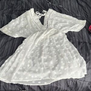 SHEIN White Sheer Swim Coverup